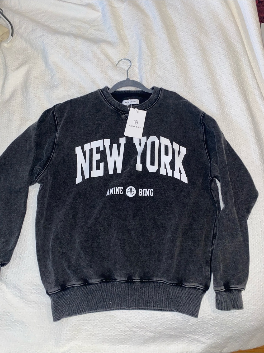 NWT Anine Bing Black Crewneck Sweatshirt